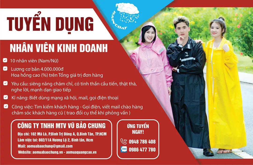 TUYỂN DỤNG NHSSN VIÊN KINH DOANH